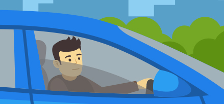 Någon kör med fönstret halvöppet