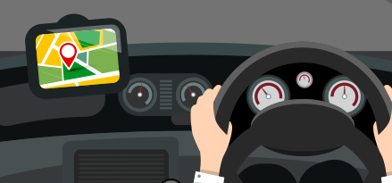 Person kör enligt sin navigationsapp