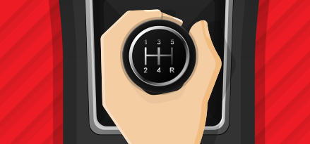 Någon som håller i en växelspak