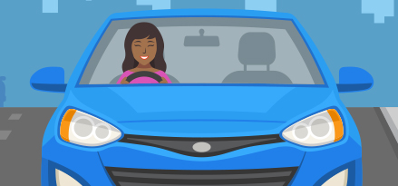 Bild på någon som övar bakom ratten