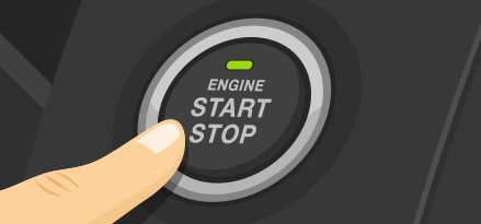 Någon som trycker på start/stopp-knappen och stänger av motorn