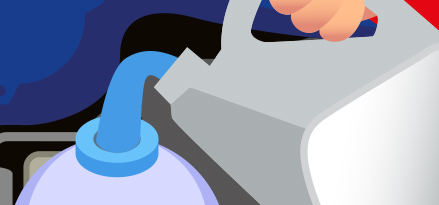 fyll bilen med kylvätska